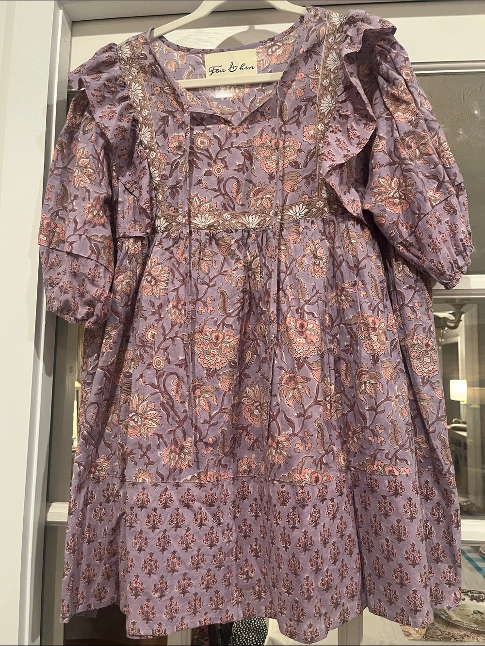 Lavender Floral Ruffle Dress